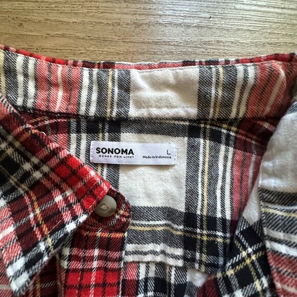 Men's Sonoma The Supersoft Flannel Long Sleeve Button-Up Shirt New - Picture 2 of 4